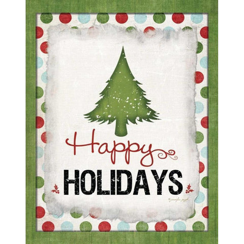 Happy Holidays White Modern Wood Framed Art Print by Pugh, Jennifer