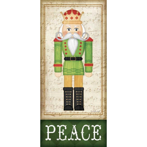 Nutcracker Peace White Modern Wood Framed Art Print by Pugh, Jennifer