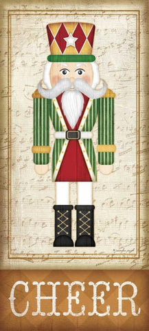 Nutcracker Cheer Black Ornate Wood Framed Art Print with Double Matting by Pugh, Jennifer