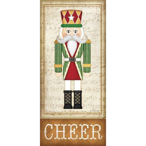 Nutcracker Cheer Black Modern Wood Framed Art Print with Double Matting by Pugh, Jennifer