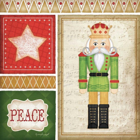 Nutcracker Peace Gold Ornate Wood Framed Art Print with Double Matting by Pugh, Jennifer