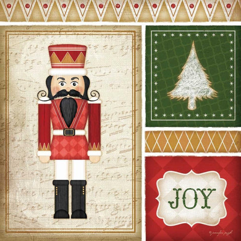 Nutcracker Joy White Modern Wood Framed Art Print by Pugh, Jennifer