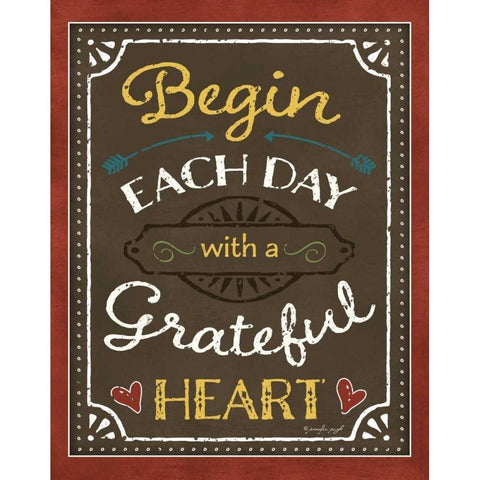 Begin Each Day Black Modern Wood Framed Art Print with Double Matting by Pugh, Jennifer