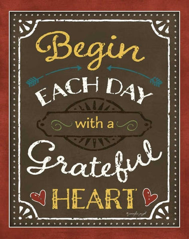 Begin Each Day Black Ornate Wood Framed Art Print with Double Matting by Pugh, Jennifer