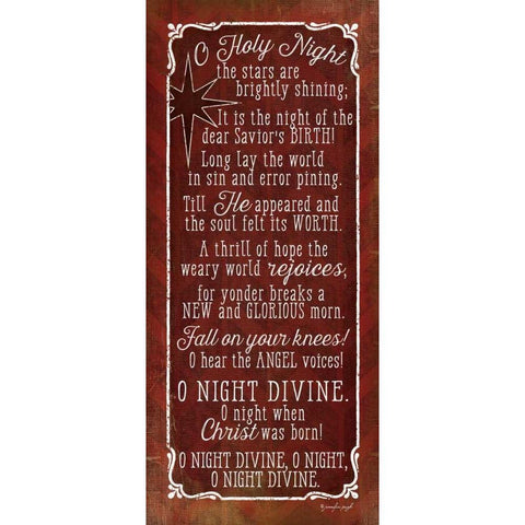 O Holy Night White Modern Wood Framed Art Print by Pugh, Jennifer