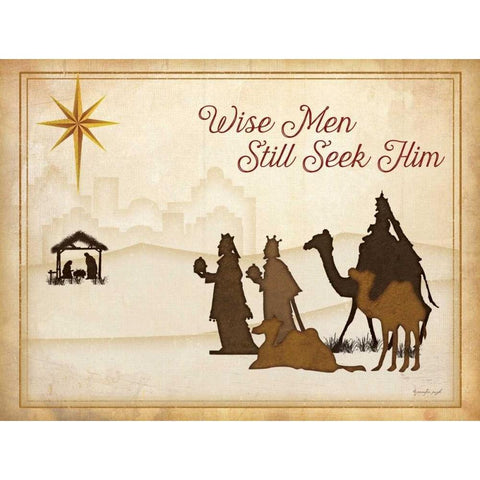 Wise Men Still Seek Him White Modern Wood Framed Art Print by Pugh, Jennifer