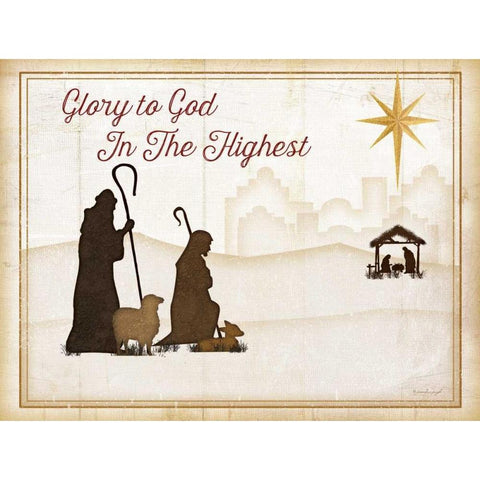 Glory to God in the Highest Gold Ornate Wood Framed Art Print with Double Matting by Pugh, Jennifer