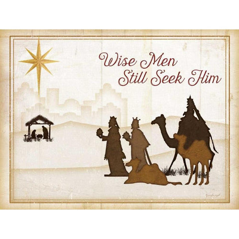 Wise Men Still Seek Him Black Modern Wood Framed Art Print with Double Matting by Pugh, Jennifer