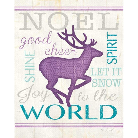 Reindeer White Modern Wood Framed Art Print by Pugh, Jennifer