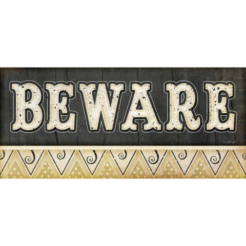 Beware Black Modern Wood Framed Art Print by Pugh, Jennifer