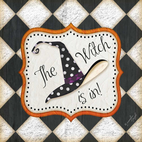 The Witch Is In White Modern Wood Framed Art Print by Pugh, Jennifer