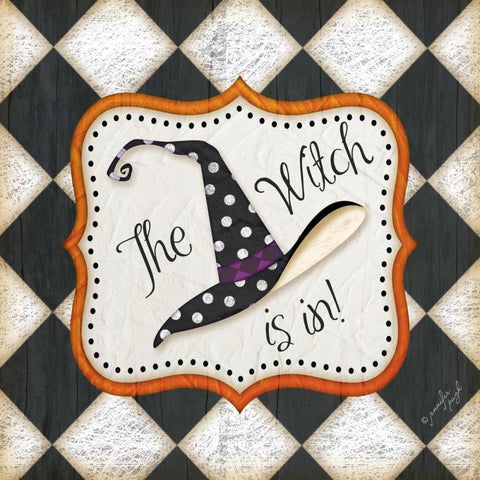 The Witch Is In Black Ornate Wood Framed Art Print with Double Matting by Pugh, Jennifer
