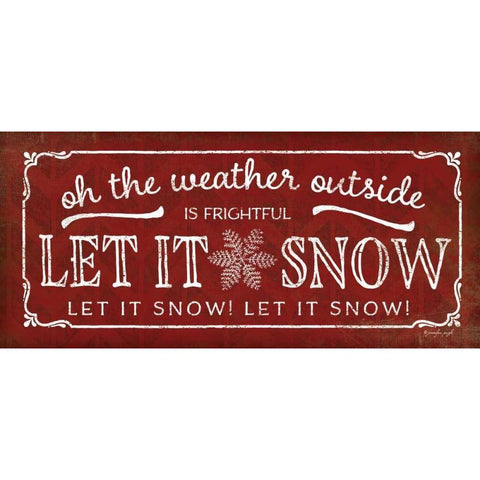 Let It Snow Black Modern Wood Framed Art Print by Pugh, Jennifer