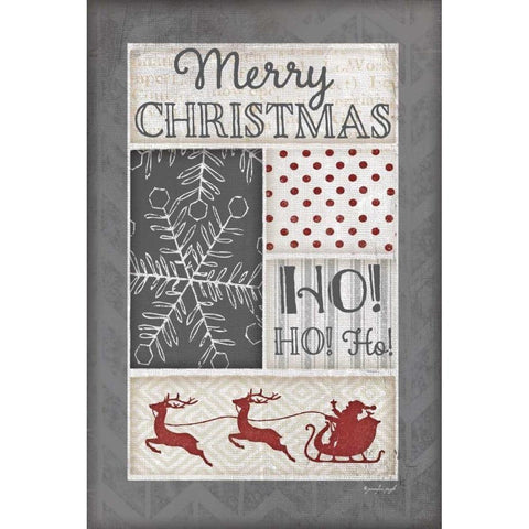 Ho Ho Ho White Modern Wood Framed Art Print by Pugh, Jennifer