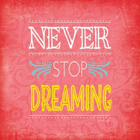 Never Stop Dreaming Gold Ornate Wood Framed Art Print with Double Matting by Pugh, Jennifer