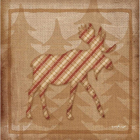 Moose Plaid White Modern Wood Framed Art Print by Pugh, Jennifer