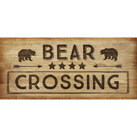 Bear Crossing White Modern Wood Framed Art Print by Pugh, Jennifer