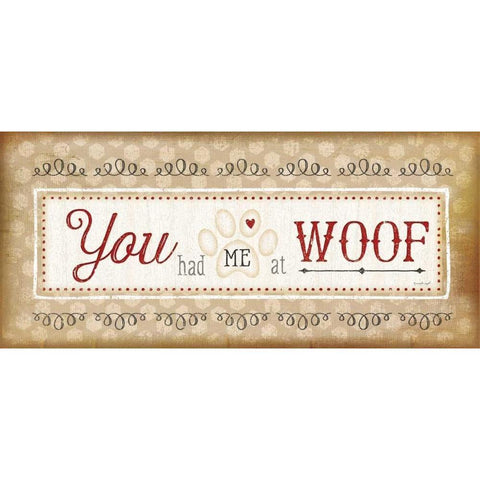 You Had Me at Woof White Modern Wood Framed Art Print by Pugh, Jennifer