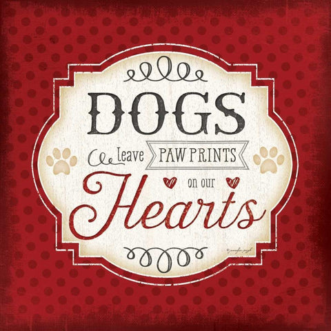 Dogs Leave Pawprints Gold Ornate Wood Framed Art Print with Double Matting by Pugh, Jennifer