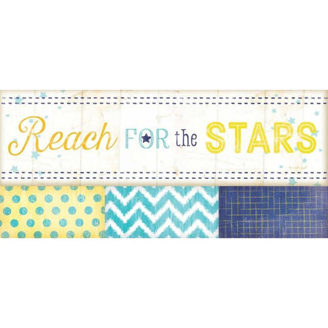 Reach for the Stars Black Modern Wood Framed Art Print with Double Matting by Pugh, Jennifer