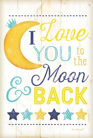 I Love You to the Moon Black Ornate Wood Framed Art Print with Double Matting by Pugh, Jennifer