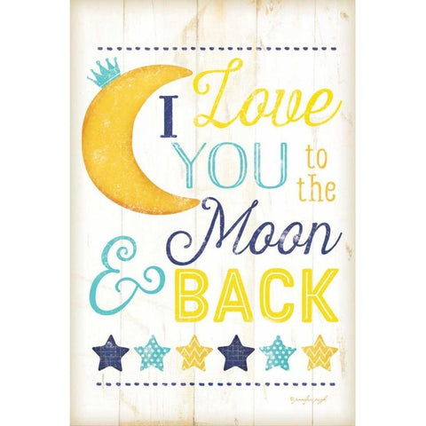 I Love You to the Moon Gold Ornate Wood Framed Art Print with Double Matting by Pugh, Jennifer