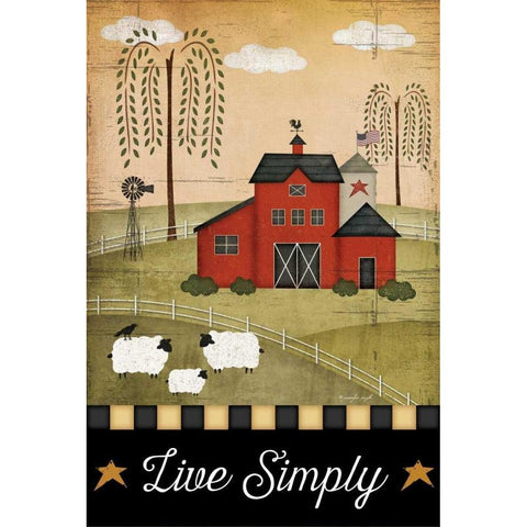 Primitive Live Simply White Modern Wood Framed Art Print by Pugh, Jennifer