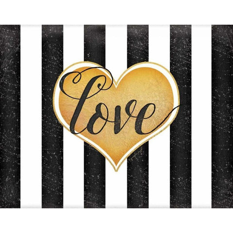 Love B and W White Modern Wood Framed Art Print by Pugh, Jennifer