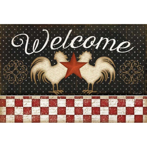 Welcome Black Modern Wood Framed Art Print by Pugh, Jennifer