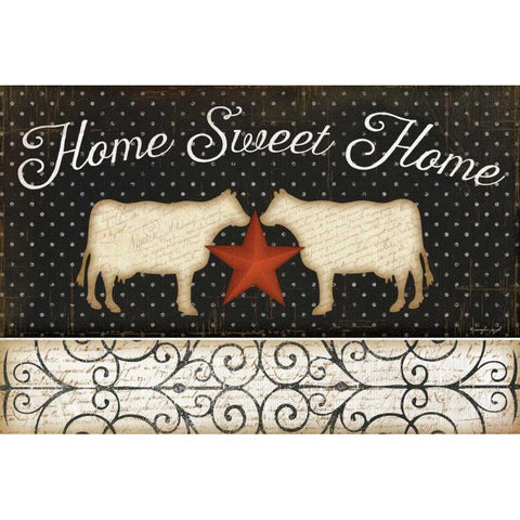 Country Kitchen - Home Sweet Home Black Modern Wood Framed Art Print with Double Matting by Pugh, Jennifer