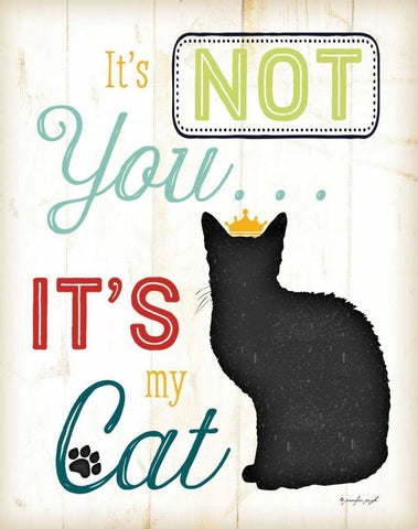 Its Not You - Its My Cat - Color White Modern Wood Framed Art Print with Double Matting by Pugh, Jennifer