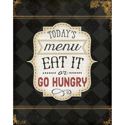 Todays menu Black Modern Wood Framed Art Print with Double Matting by Pugh, Jennifer