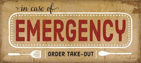 In Case of Emergency White Modern Wood Framed Art Print with Double Matting by Pugh, Jennifer