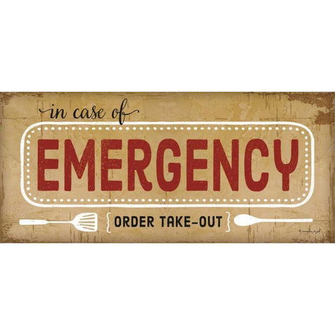 In Case of Emergency Black Modern Wood Framed Art Print with Double Matting by Pugh, Jennifer