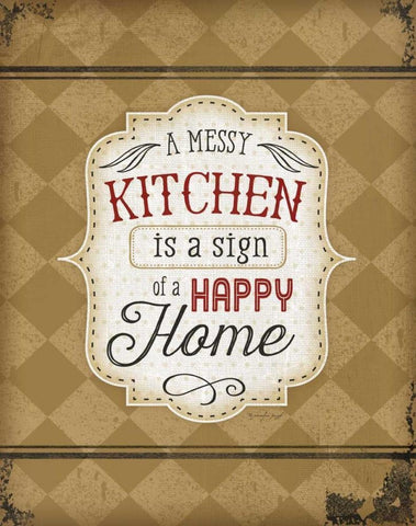 A Messy Kitchen Black Ornate Wood Framed Art Print with Double Matting by Pugh, Jennifer