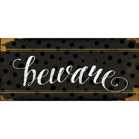 Beware White Modern Wood Framed Art Print by Pugh, Jennifer