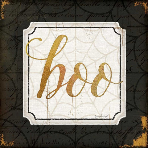 Boo Black Modern Wood Framed Art Print by Pugh, Jennifer