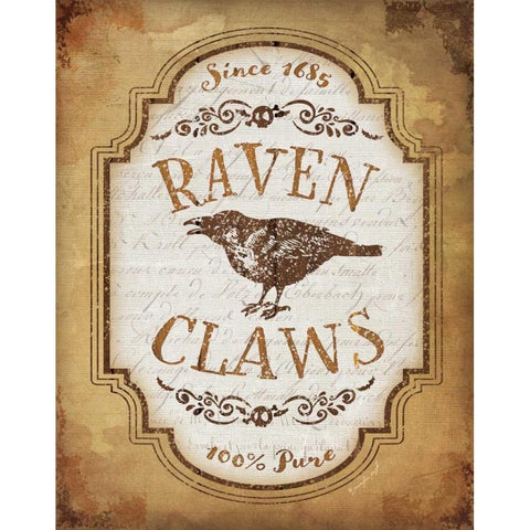 Raven Claws Black Modern Wood Framed Art Print with Double Matting by Pugh, Jennifer