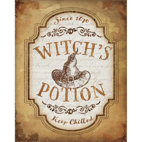 Witchs Potion Gold Ornate Wood Framed Art Print with Double Matting by Pugh, Jennifer