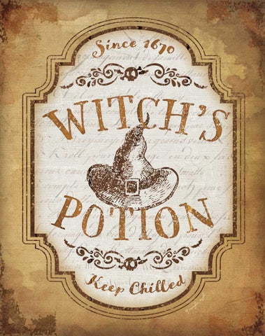 Witchs Potion Black Ornate Wood Framed Art Print with Double Matting by Pugh, Jennifer
