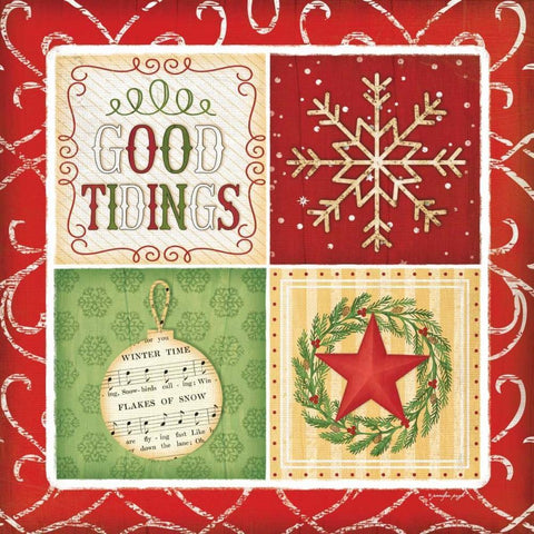 Good Tidings Gold Ornate Wood Framed Art Print with Double Matting by Pugh, Jennifer