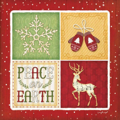 Peace on Earth Gold Ornate Wood Framed Art Print with Double Matting by Pugh, Jennifer