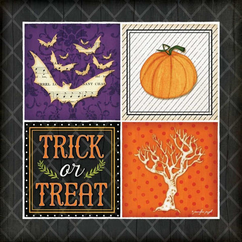 Trick or Treat Gold Ornate Wood Framed Art Print with Double Matting by Pugh, Jennifer