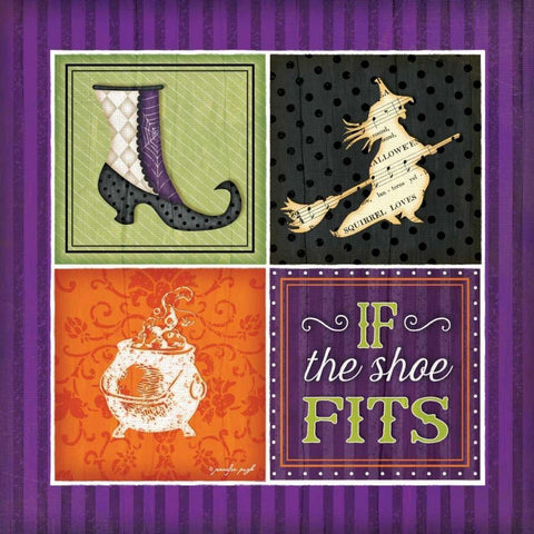 If the Shoe Fits White Modern Wood Framed Art Print with Double Matting by Pugh, Jennifer