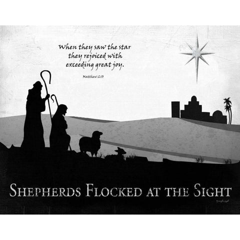 Shepherds Black Modern Wood Framed Art Print by Pugh, Jennifer