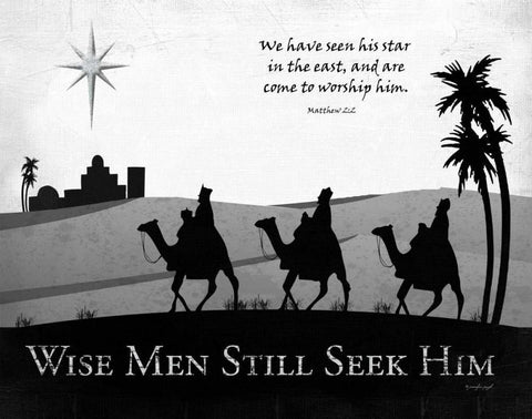 Wise Men Still Seek Him White Modern Wood Framed Art Print with Double Matting by Pugh, Jennifer