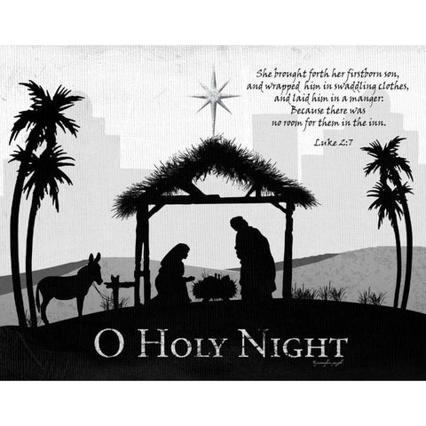 O Holy Night White Modern Wood Framed Art Print by Pugh, Jennifer