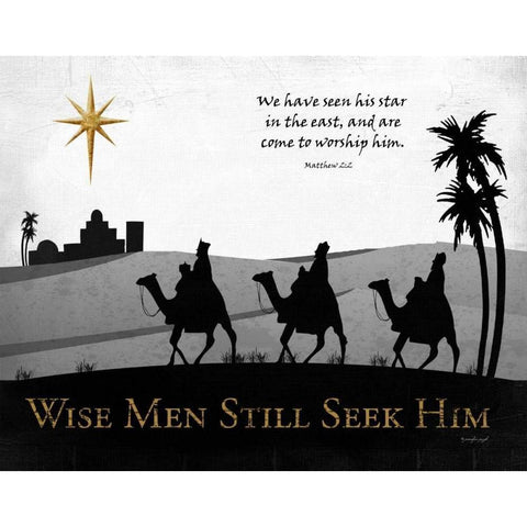 Wise Men Still Seek Him Black Modern Wood Framed Art Print with Double Matting by Pugh, Jennifer