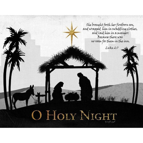 O Holy Night White Modern Wood Framed Art Print by Pugh, Jennifer