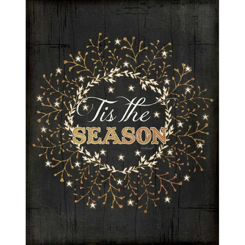 Tis the Season Black Modern Wood Framed Art Print by Pugh, Jennifer